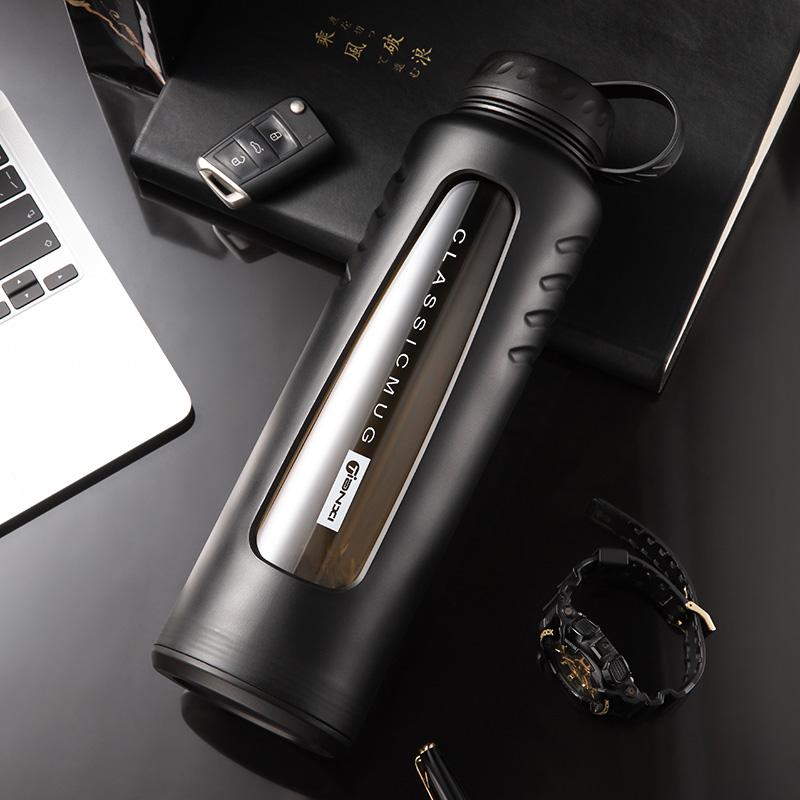 Стеклянная чашка для воды с защитой от капель, большая емкость, двухслойная изолированная чашка для воды, портативная термостойкая пузырьковая чашка для чая