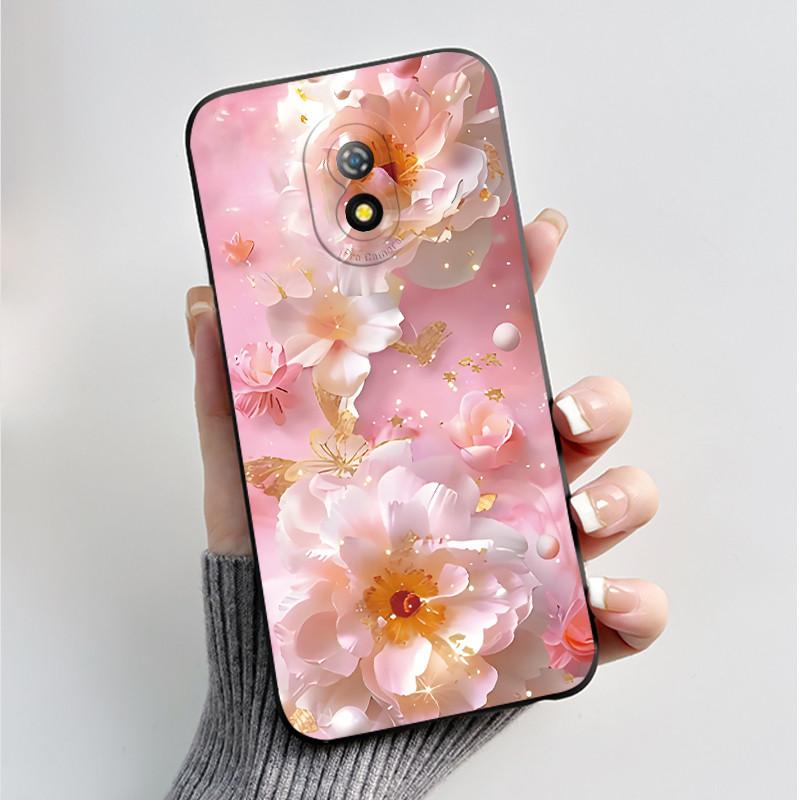 Печатный чехол для телефона Itel A16 / A16PLUS / A23 / ITEL Alpha Lite Funda Мягкий силиконовый черный корпус Чехол с милым цветочным рисунком Capa
