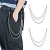 Unisex Multi-layer Anti-Lost Pants Jeans Wallet Pocket Chain Keychain