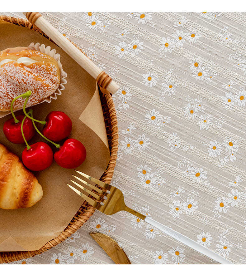 Корейский стиль, хлопковая скатерть с кисточками и ромашками, украшение для чайного стола, прямоугольное покрытие для стола для кухни, свадебной столовой