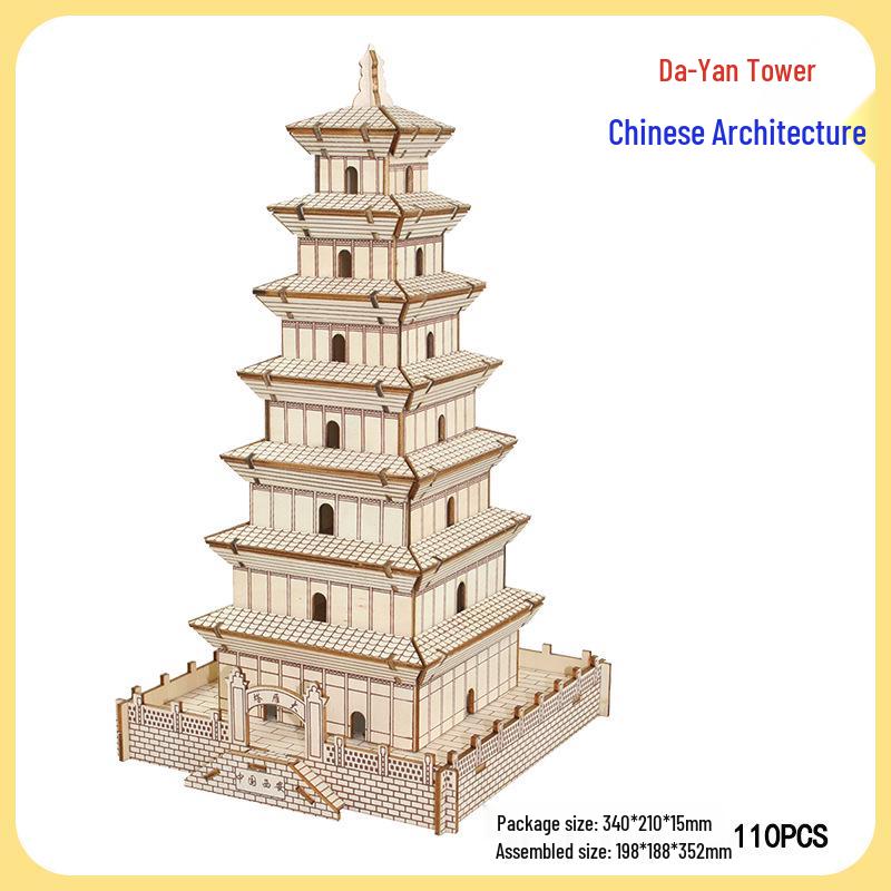 3D Wooden Puzzle House: Adult & Children's Educational DIY Building Blocks