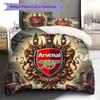 Arsenal F Pattern Bedding,Quilt Set Quilt Cover Pillowcase Home Birthday Gift(1 * duvet cover + 2 * pillowcase, without core)