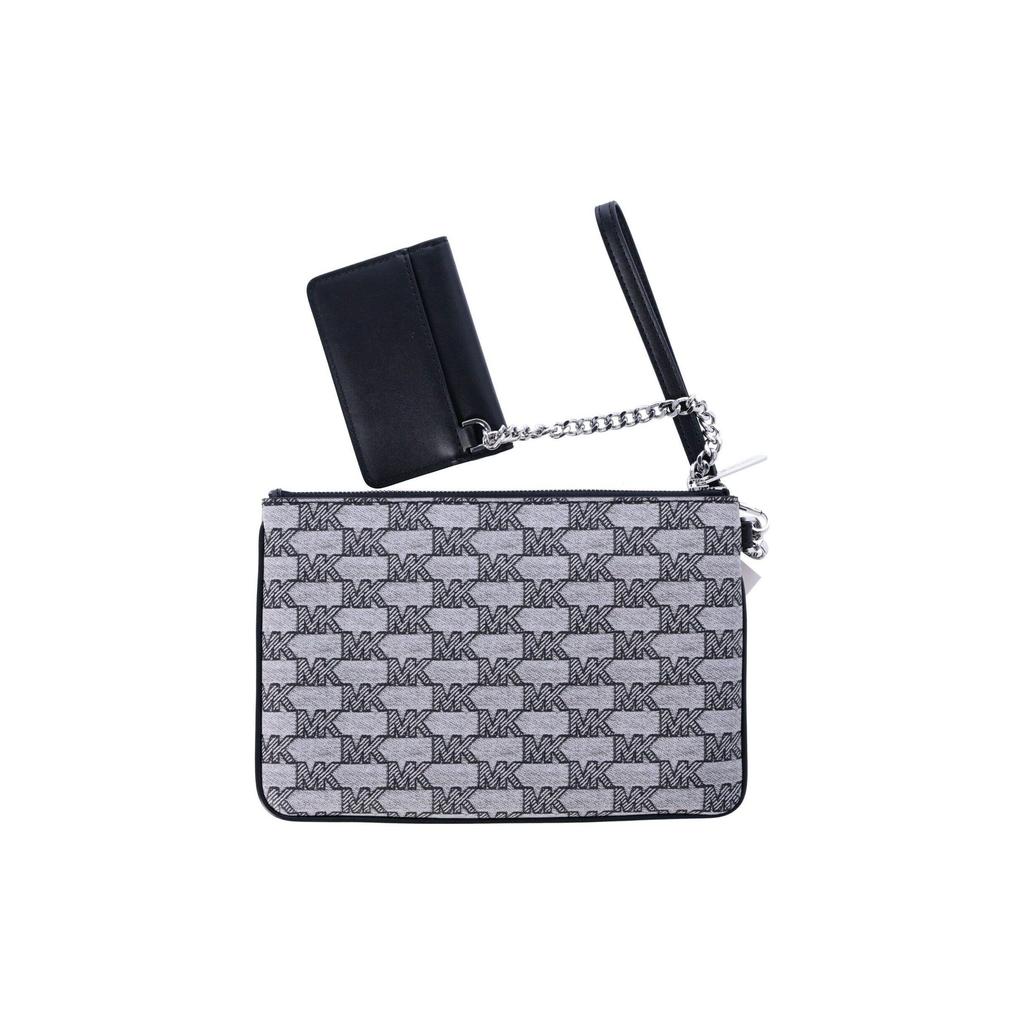 Michael Kors Mk Jet Set Item Классический Кошелек-Клатч на Молнии с Логотипом-Монограммой Большой Женские кошельки Черный 35F3STTW9R-001