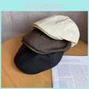 Fashion Color Solid Retro Leather Cap Women Autumn Spring Sunlight Protection