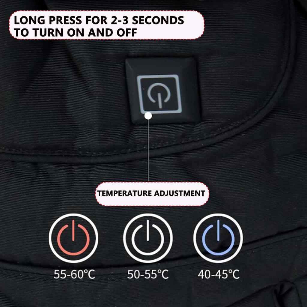 Upgrade Electric Heated Gloves Outdoor Skiing 5 Level Temperature Adjustment Winter Warm Gloves Waterproof Bike 35-55 Degree