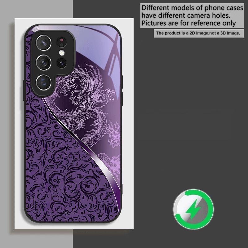 Дракон Тотем Розовый Фиолетовый Для Samsung Galaxy S20 FE S21 S22 S23 Plus S24 Ultra 25 Edge S24Ultra Для Magsafe Стеклянный Чехол для Телефонаe