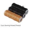 12Pcs Leather Craft Tools Kit Sewing Needles Waxed Thread Cord Stitching Awl Sewing Thimble DIY