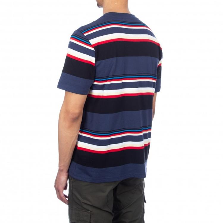 Carhartt WIP Мужская футболка Sunder с полосками, с коротким рукавом, синяя I027743-01-1A