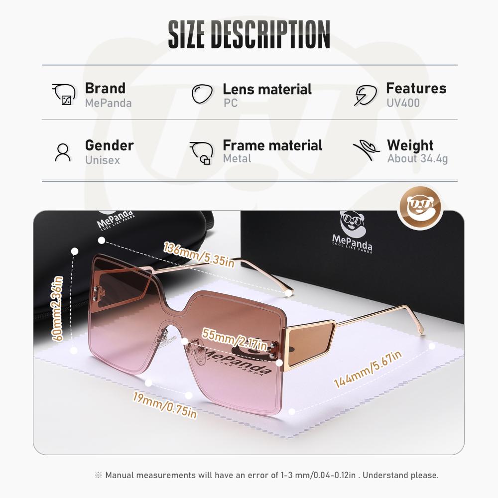 Цельные персонализированные модные солнцезащитные очки унисекс MePanda с защитой от ультрафиолета, UV400.