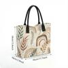  Boho Floral Rainbow Tote Bag Aesthetic Casual Canvas Handbag for Daily Use