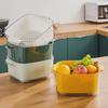 Double-Layer Vegetable Wash Basin & Drain Basket - Plastic Fruit Plate & Sink Filter for Kitchen