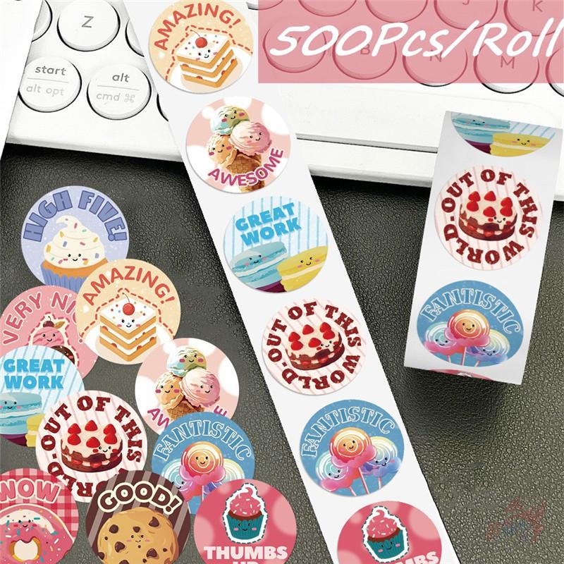 500 шт./рулон Поощрение учителя. Сладкие десерты Детские награды Наклейки - DIY Скрапбукинг Декор Альбом Запечатывание Этикетки Наклейки