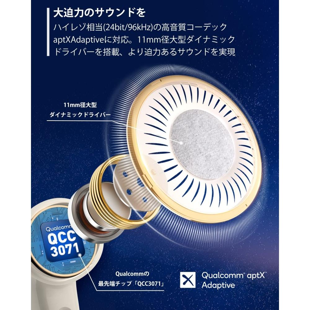 [Золотая награда VGP 2023] EarFun Air Pro 3 Полностью беспроводные наушники с ANC [Шумоподавление до Bluetooth 5.3 + 43 дБ] Оснащены чипом QCC3071