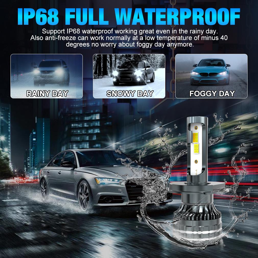 2 шт. H4 светодиодные фары H11 Canbus 20000Lm 6000K 4300K ​​3000K 3 меняющие цвет передние лампы H8 9005 HB3 9006 HB4 9012 Hir2 H27 880 881 автомобильные противотуманные фары