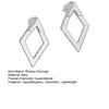 1 Pair Women Geometric Rhombus Earrings Hypoallergenic Lightweight Minimalist Statement Earrings Hollow Square Front Back Metal Stud Earrings Jewelry