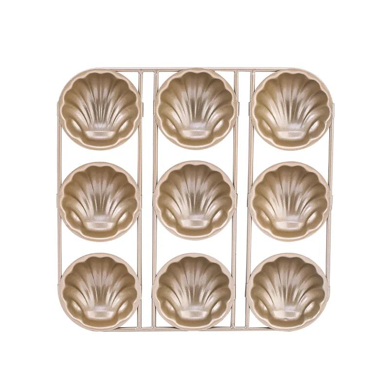 9 решеток из углеродистой стали, золотая ракушка, форма для гребешка, сделай сам, противень для печенья, форма для выпечки, сковорода Мадлен, кухонные инструменты для выпечки