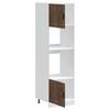 Porto Built in Oven Cabinets (2 pcs) Smoked Oak Finish Engineered Wood