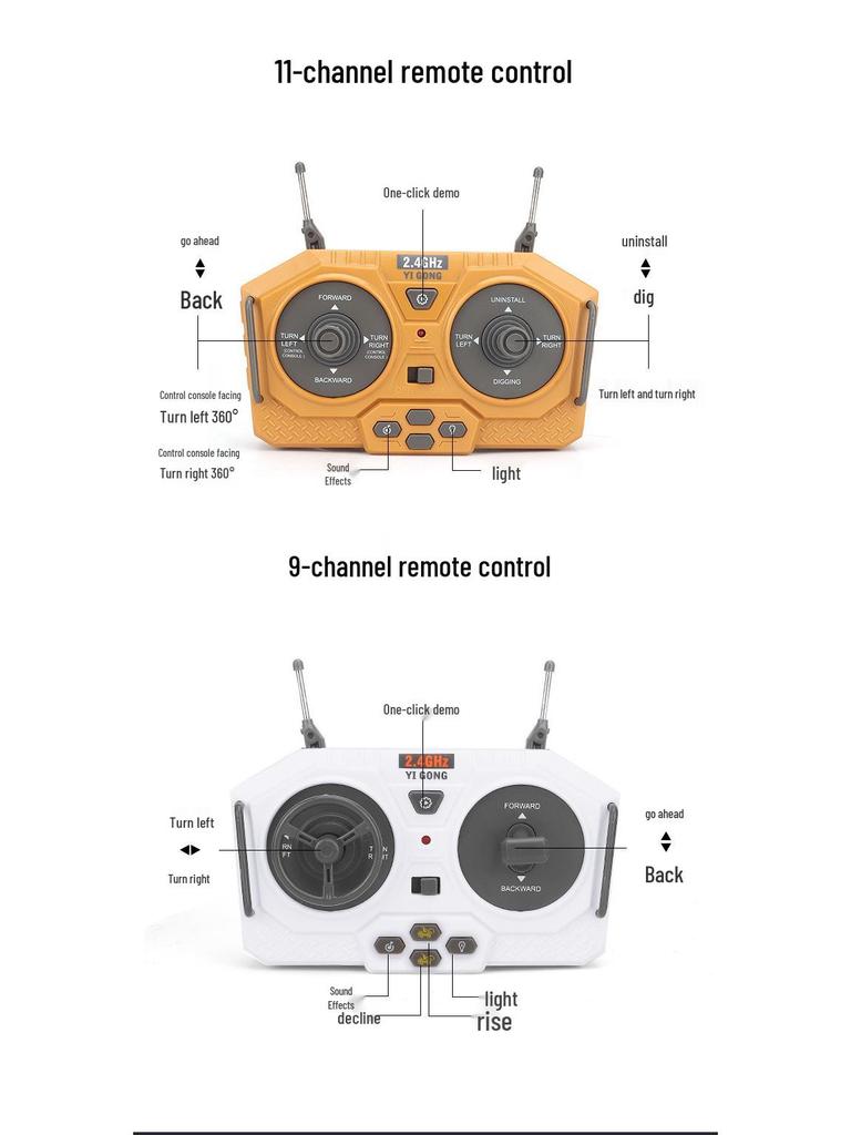Free Shipping Alloy Remote Control Excavator Dump Truck Toy for Kids