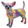 [A3848] - Multicolored Splash 'Chihuahua' Resin Figurine - 19x18x9 Cm