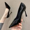 Fashion Women Pumps 2025 New Sexy Bottom Pointed Toe Black Thin High Heel Shoes 9.5cm Shallow Sexy Wedding Shoes Zapatos De Mujer