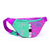 Kids Pink Water Green Cat Patterned Glittery Waist Bag 22548