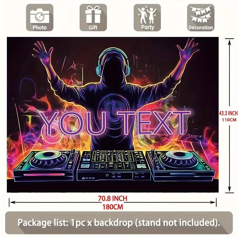Неоновый настенный подвес для DJ, Персонализированный фон с текстом для музыкальной вечеринки, Декор для клуба, бара и дня рождения