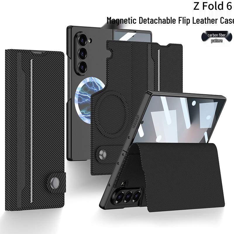 Магнитный кожаный флип-кейс Samsung Z Fold6 Business - Персонализированный, Новый защитный чехол