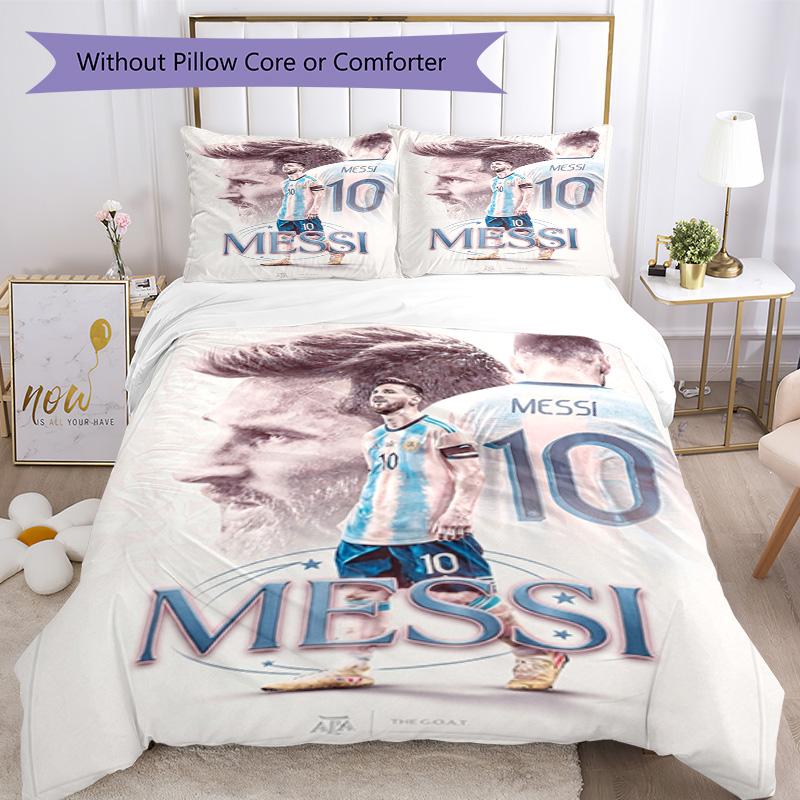 Messi Lionel Messi Football Legend Personalized Name Bedding Set,Soft Bed Linen for Bedroom Home Decoration,Perfect Gift for Football Fans,Breathable