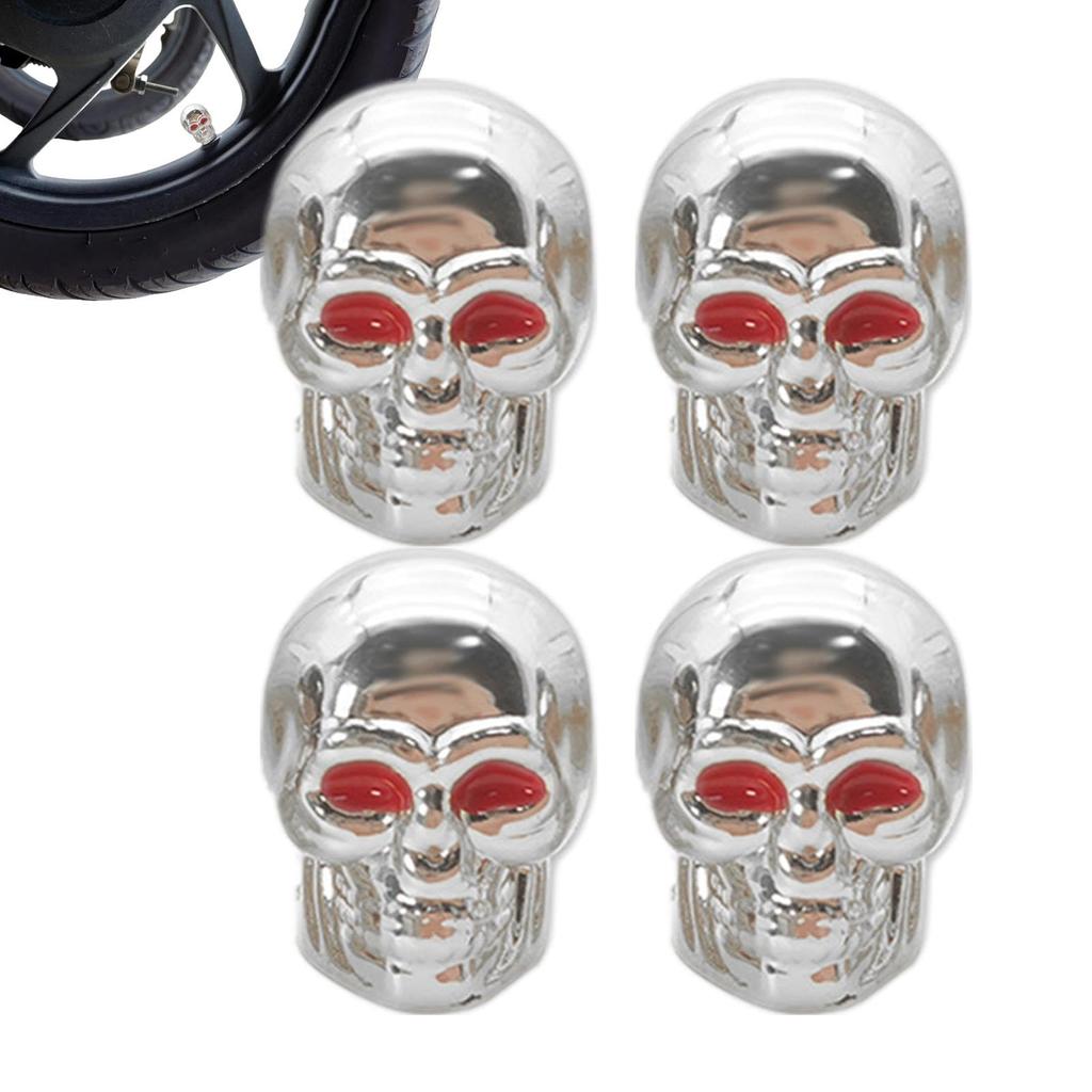 Yoryu Skull Tire Valve Cap,Skull Valve Stem Cap,4pcs Skull Motorcycle Valve Stem Caps |