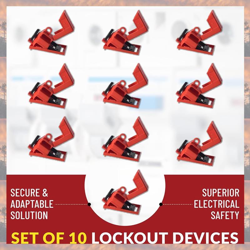 2025 Trend Circuit Breaker Lockout For 120-277V Clamp-On Electrical Single Pole Breaker Lock Out Tagout Kit Device Refill Statio