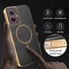 For Motorola Moto G55 5G Phone Case Carbon Fiber Textured Electroplated TPU Back Cover