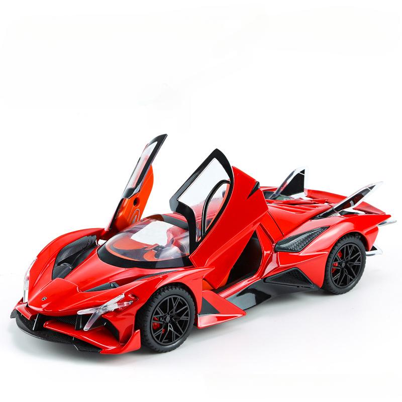 1:24 Apollo EVO IE Super Car Model Kids Toy Alloy Diecast Pull Back Cars Models Collectibles Gift Sound Light Children Vehicles