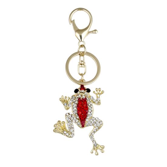 Glitter Frog Animal Pendant Keychain Rhinestone Keyring Holder Decor ADM