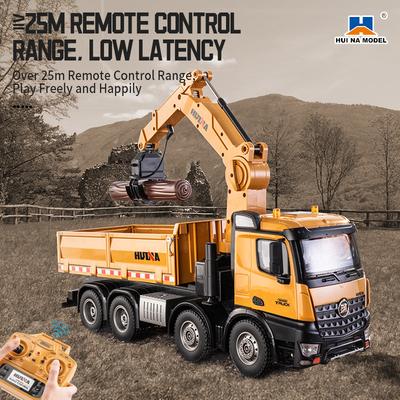 HUINA 1538 26-канальный RC Полуметаллический Грузовик 1/14 Пульт Дистанционного Управления с Захватом для Древесины Самосвал Модель Игрушка для Детей
