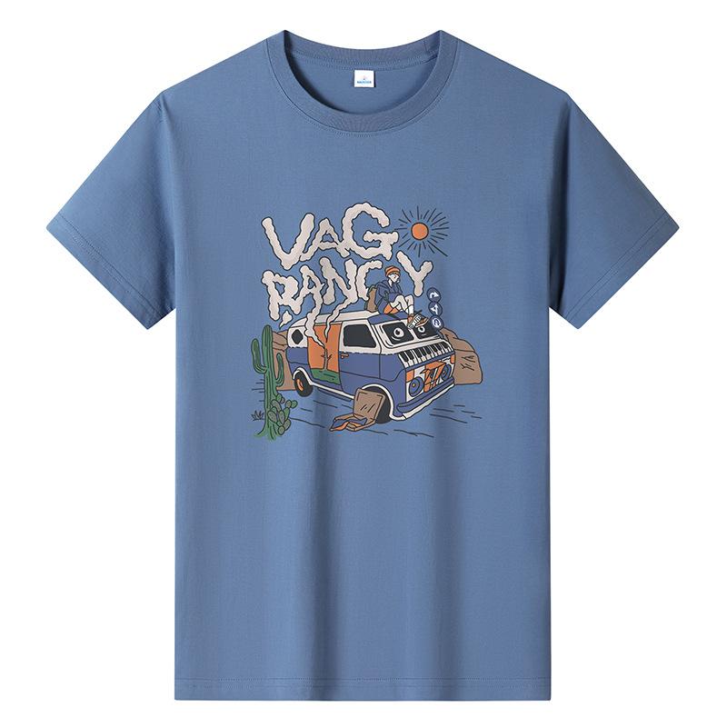 M-6XL Мужская повседневная футболка из чистого хлопка с короткими рукавами и круглым вырезом для мальчиков