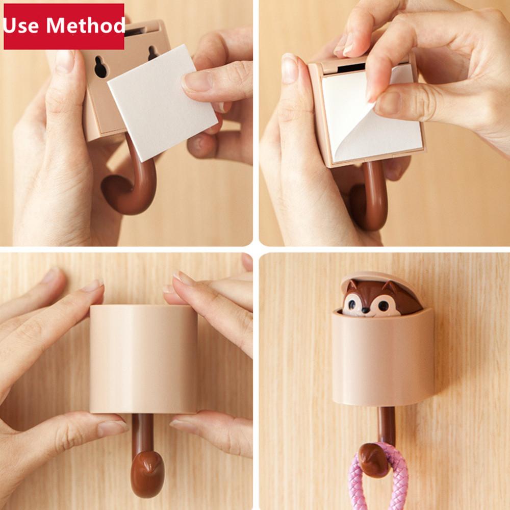 Мультяшный крючок в виде белки, креативная вешалка для животных, милый ключ, зонтик, полотенце, кепка, вешалка для одежды, настенное украшение, бесплатная штамповка, оптовая продажа