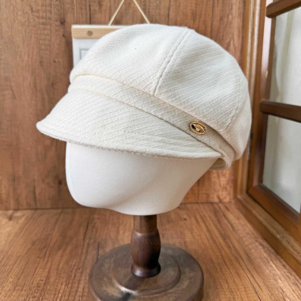 Octagonal hat female autumn and winter autumn four seasons warm thin street American Japanese cute temperament retro British