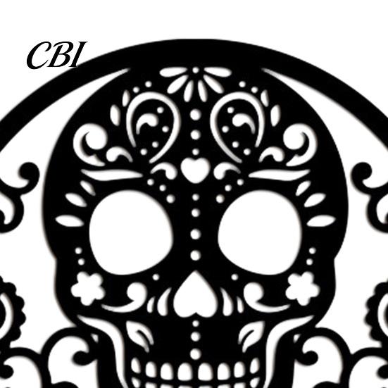 Retro Halloween Party Supplies Skull Metal Door Sign, Gothic Spooky Skeleton Head Hanging Wall Entrance Ornament Art for Man Cave, Bar, Bedroom,