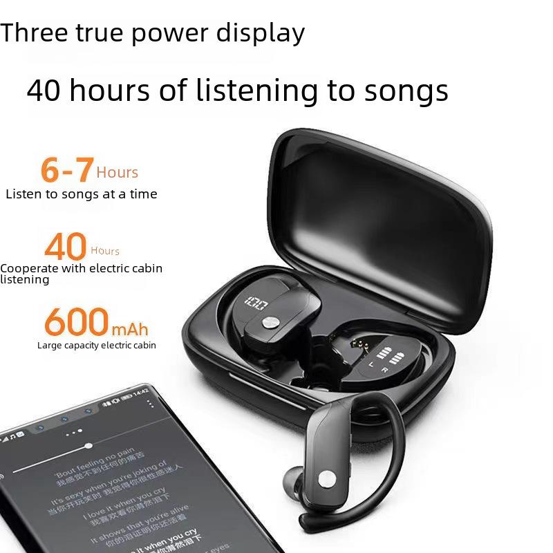 T16 TWS беспроводная Bluetooth-гарнитура с заушным креплением, тройным цифровым дисплеем и шумоподавлением