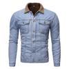 Men's  Winter Button Solid Plush Vintage Denim Jacket Tops Blouse Coat