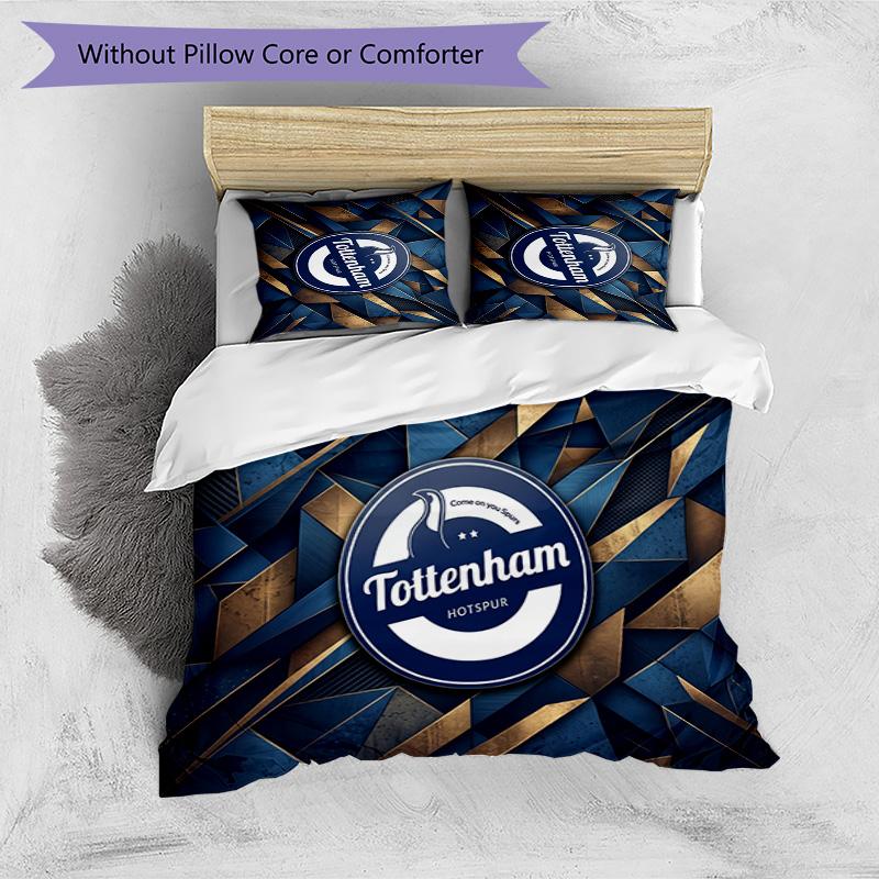 Tottenham Hotspur Pattern Printed 3PCS Bedding Set Soft Skin-Friendly Washable Duvet Cover & Pillowcases Set All Season Bedroom