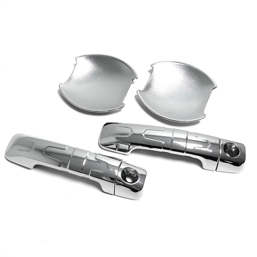 ABS Silver & Matte Black Color Car Exterior Door Handle Bowl Cover Trim For Toyota FJ Cruiser XJ10 2006- Car Accessories