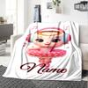 Dancing Ballerina With Headphones And Coffee Art Customize Your Name Cartoon Movie Pattern Blanket Chair Office Sofa Bed Camping Soft And Warm Give To