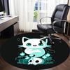 1pc Ghost Cat Office Round Area Rug, Indoor Mat Suitable For Office, Under Office Chairs Bedroom Living Room Home Decor, Room Deco, 074