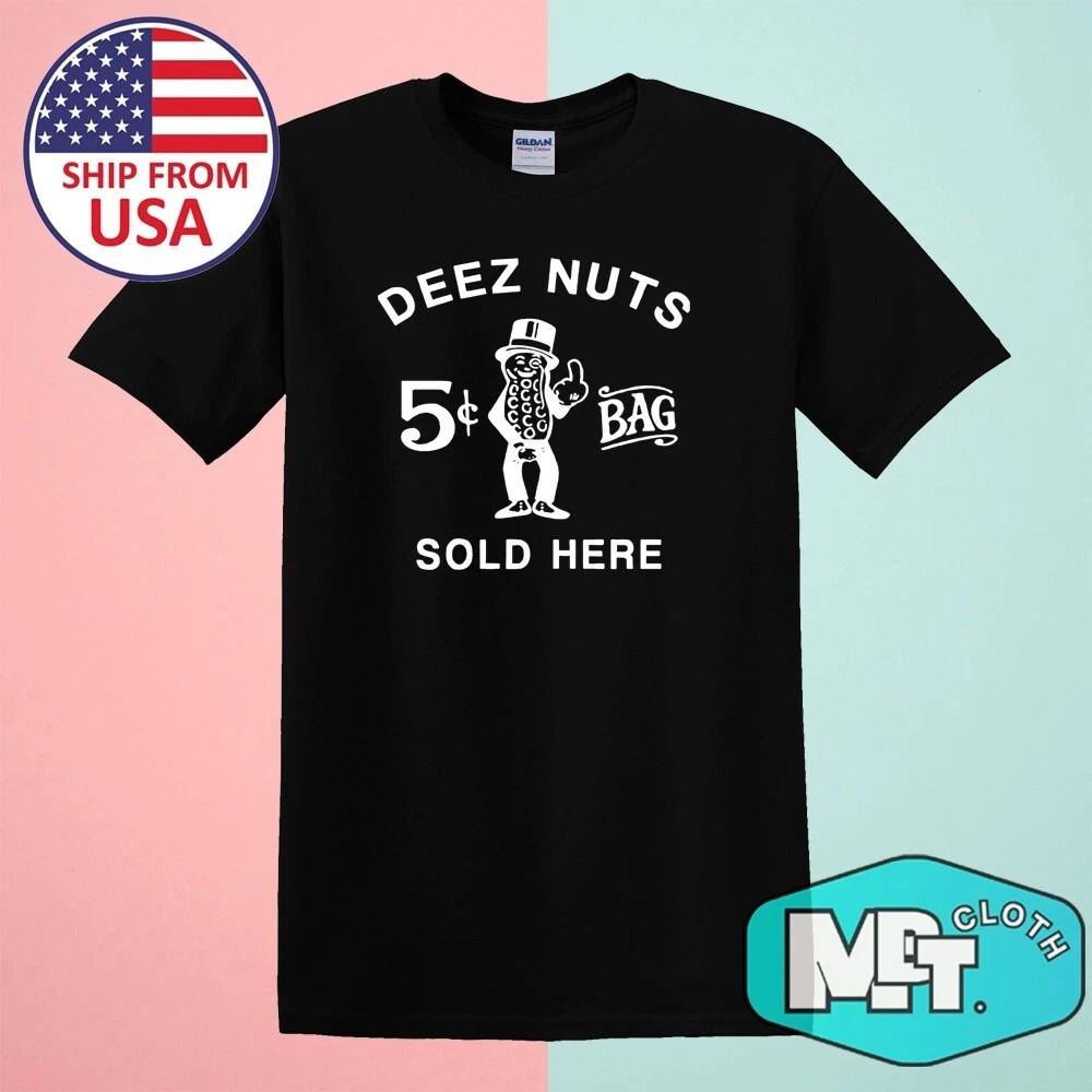 Орехи арахис Deez Nuts Продаются здесь 5 центов Человек-арахис Мужской Черный Размер S-5XL