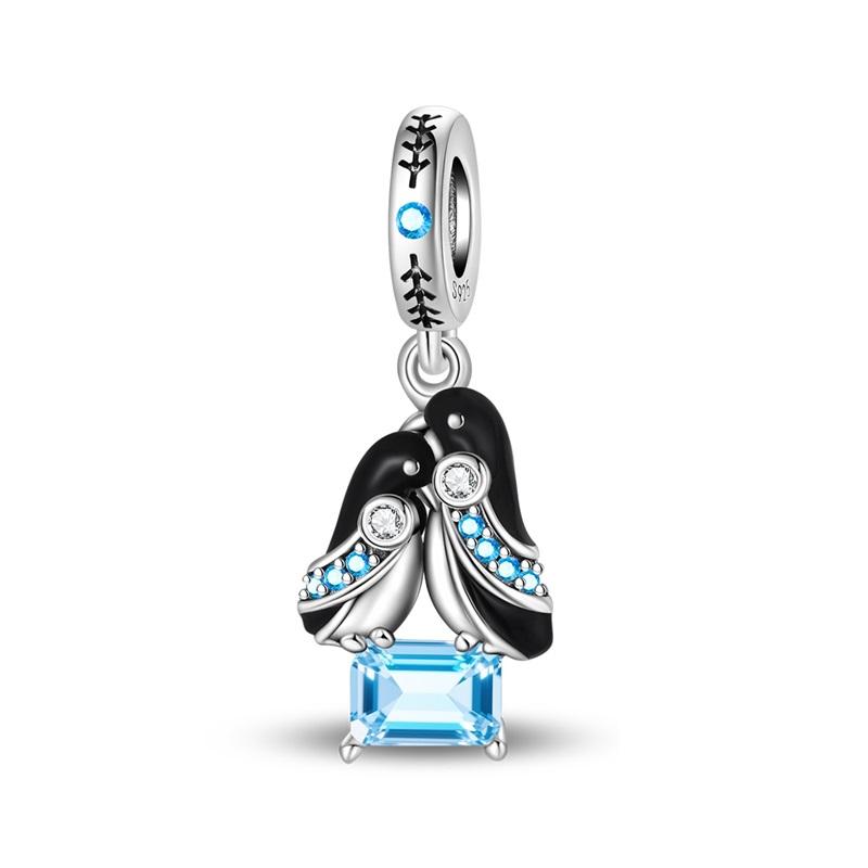 Original 925 Silver Penguin Whale Chameleon Pendant Robot Plant Bead Decoration fit Necklaces Bracelets Jewelry Gifts