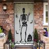 Spider Witch Bat Skull Door Curtain Ghost Festival Black Lace Curtain Halloween Decoration Home Party Decoration