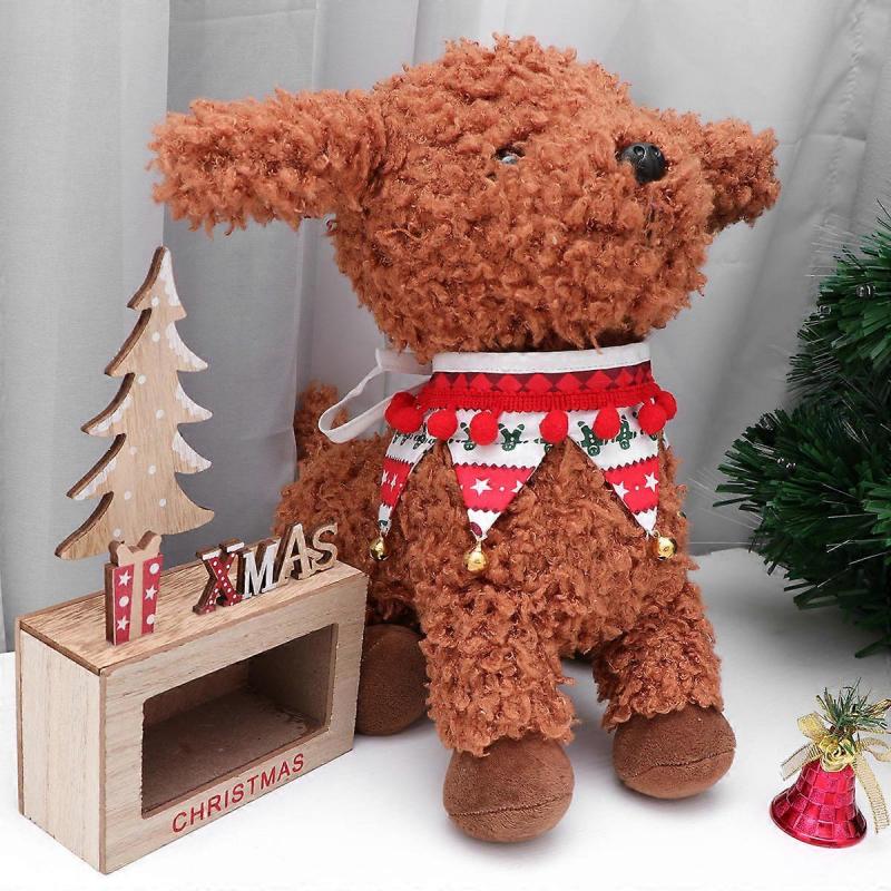 Pet Triangle Neck Scarf Christmas Bell Scarf for Pets 2Pcs Set