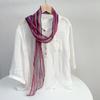 Spring and Summer Thin Linen Scarf Slender Narrow Long Breathable Neck Protection Scarf for Women Versatile Extended Scarf Accessories
