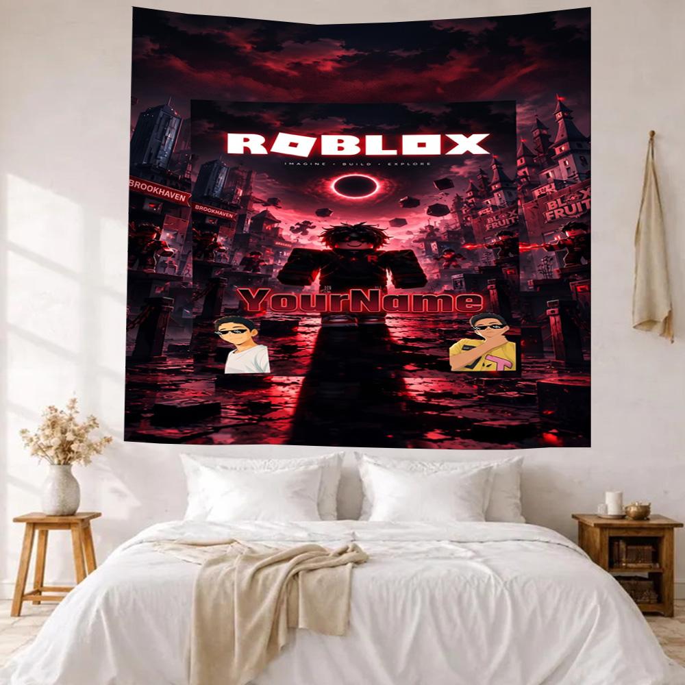 Roblox Custom Your Name Wall Decor Tapestry Art For Pet Memorial Birthdaywedding Party Backdrop Family Gift